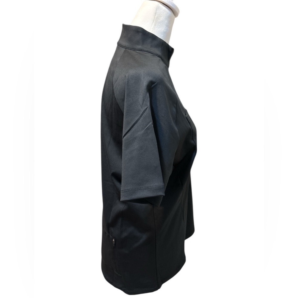 Medical Scrub top, Similar fabric as Lululemon, Small Black Half-Zip top. NWT - Picture 3 of 4
